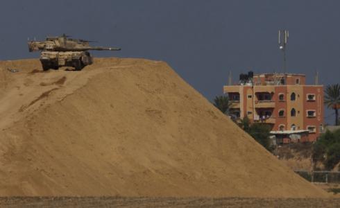 دبابة للجيش الاسرائيلي على حدود قطاع غزة