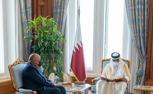 أمير قطر يستقبل وزير الخارجية المصري