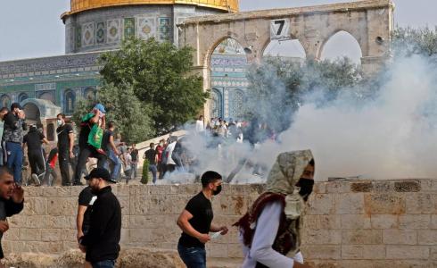 من المواجهات داخل باحات المسجد الأقصى