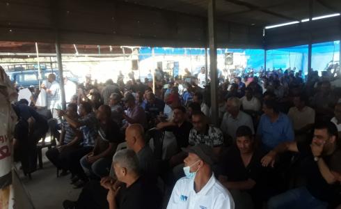 جانب من الاحتجاج أمام معبر إيرز
