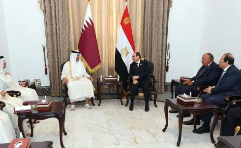 الرئيس المصري يلتقي أمير قطر في بغداد