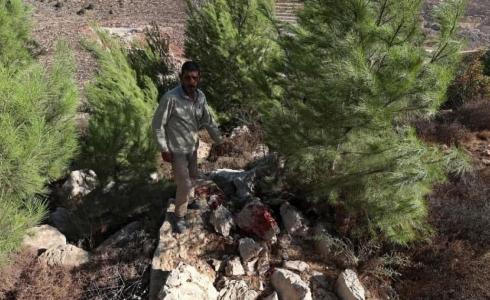 من مكان ارتقاء 3 شهداء في بلدة بدو قضاء القدس أمس الأحد