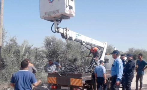 شرطة غزة تضبط "كوابل كهرباء" غير شرعية في المنطقة الحدودية