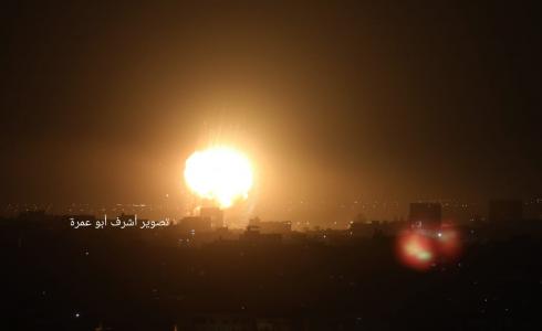 من القصف الإسرائيلي على غزة فجر اليوم