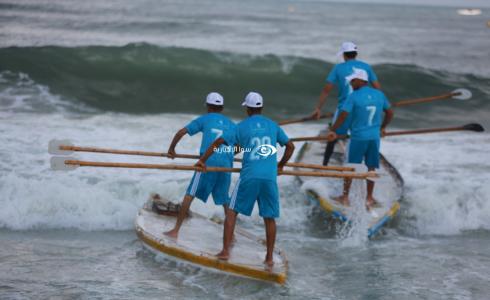 تنظيم أول بطولة تجديف على شاطئ بحر غزة