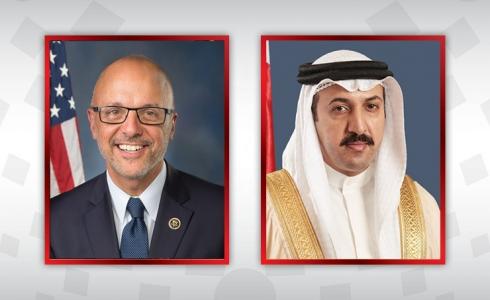 عبدالله بن أحمد آل خليفة مع تيد دويتش رئيس لجنة الأخلاقيات بمجلس النواب الأمريكي