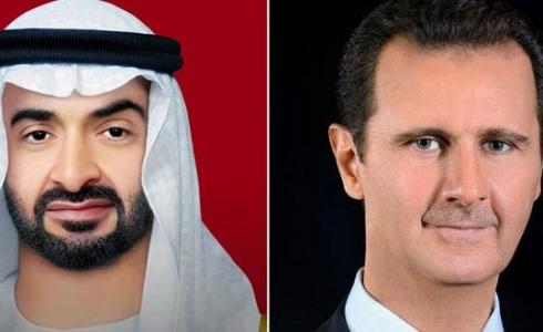 الرئيس السوري بشار الأسد وولي عهد أبو ظبي محمد بن زايد