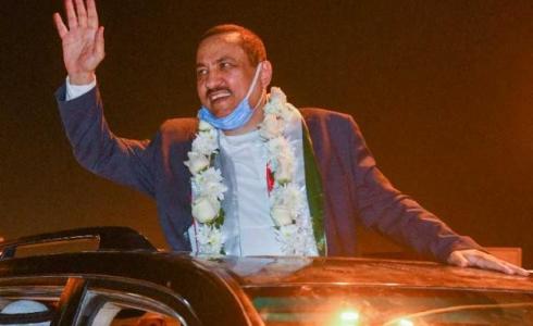 مسلم البراك لحظة وصوله