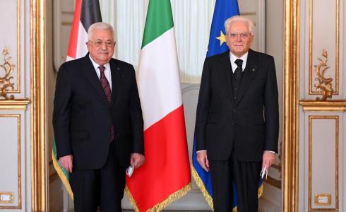 الرئيس عباس يجتمع مع رئيس إيطاليا في روما