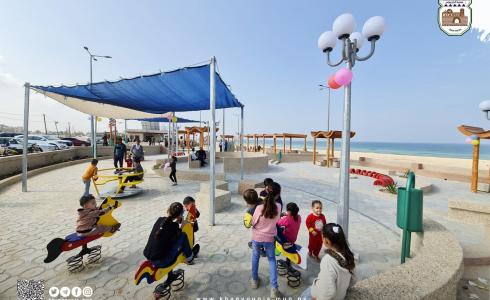 افتتاح حديقة حياة على شاطئ بحر خانيونس جنوب قطاع غزة