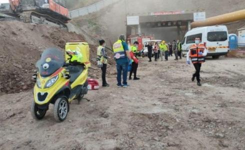 حريق ضخم في نفق قيد الانشاء بمنطقة مرج ابن عامر