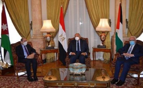 وزراء خارجية مصر والأردن وفلسطين اجتمعوا في القاهرة - أرشيف