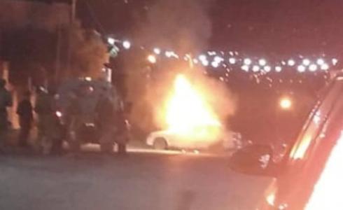 اشتعال النيران في مركبة للمستوطنين شرق قلقيلية