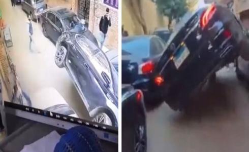 أغرب حادث لانقلاب سيارة تقودها فتاة في مصر