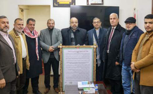 من زيارة هيئة الشباب والثقافة بغزة للدائرة الإعلامية لحماس