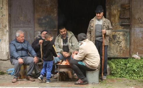 من أجواء المنخفض الجوي في غزة