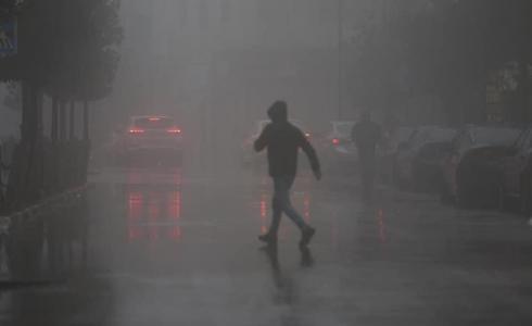 الأجواء الشتوية الباردة في رام الله أمس