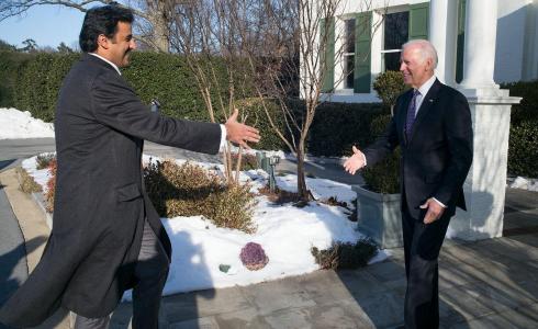 الرئيس الأمريكي جو بايدن وامير قطر تميم بن حمد