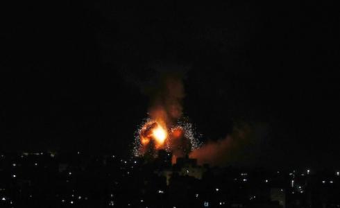 من القصف الإسرائيلي على قطاع غزة فجر اليوم الأحد