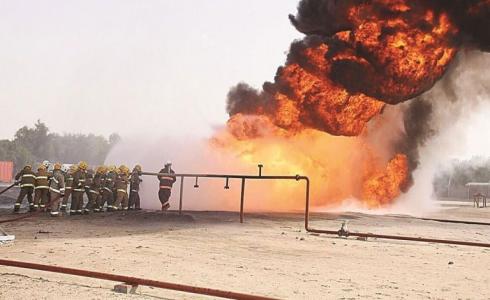 حريق في الخط الناقل للفحم البترولي بالكويت