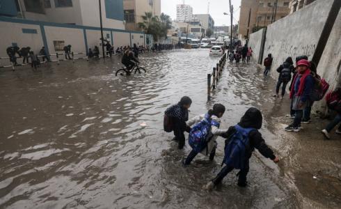 من أجواء المنخفض الجوي صباح اليوم في غزة