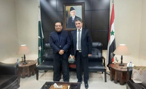 السفير عبد الهادي يلتقي سفيري جنوب أفريقيا والباكستان بدمشق