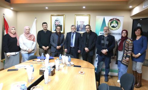 صورة من استقبال رئيس جامعة القدس المفتوحة لمدير مكتب ايراسموس بلس في فلسطين