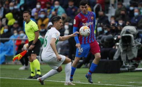 خلال مواجهة برشلونة والتشي اليوم