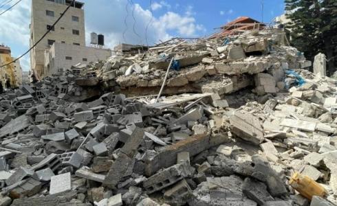 انهيار مبنى قيد الإنشاء في طولكرم