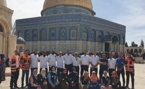 جمعية نوران الخيرية تقدم الاسعافات الأولية للمصابين خلال اقتحام الأقصى