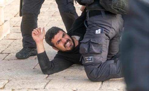 من الاعتقالات في المسجد الأقصى بتاريخ 17  أبريل 2022