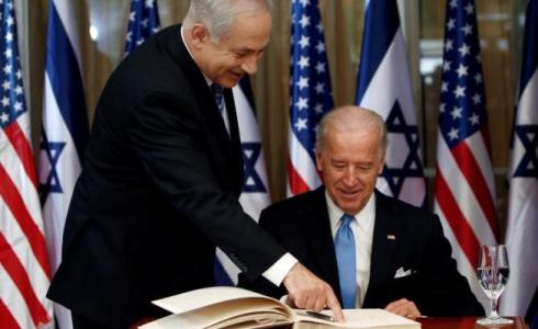 الرئيس الامريكي جو بايدن مع زعيم المعارضة والليكود بنيامين نتنياهو - أرشيف