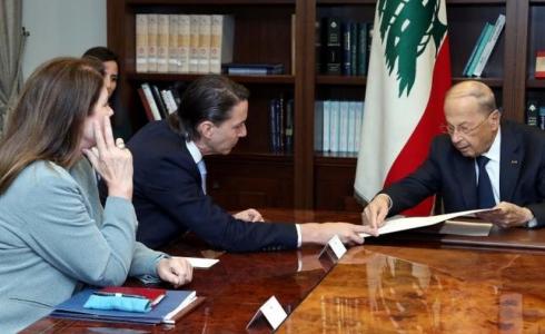 الرئيس اللبناني يستقبل  الوسيط الأمريكي آموس هوكستين