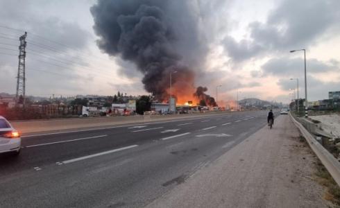 حريق في مصنع في وادي عارة