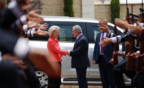 رئيس الوزراء محمد اشتية، يستقبل رئيسة المفوضية الأوروبية أورسولا فون دير لاين