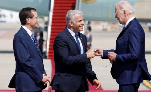 بايدن مع لبيد بجانب الرئيس الإسرائيلي