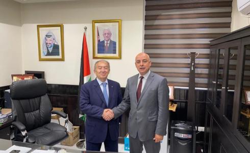 لقاء الوزير العسيلي برئيس جمعية رجال الأعمال الفلسطينيين في قطاع غزة أحمد أبو عيدة