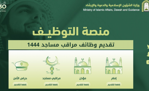 رابط وطريقة التقديم على وظائف مراقب مساجد 1444