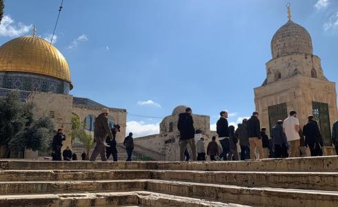 اقتحم عشرات المستوطنين المسجد الاقصى