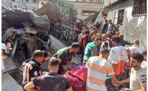 اللحظات الأولى لقصف منزل لعائلة أبو جاسر في جباليا وسقوط شهداء