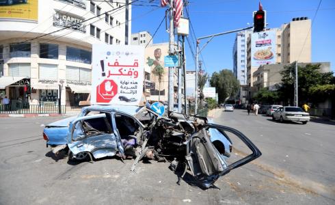 حادث سير مروري في غزة - ارشيف