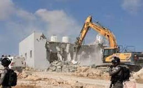 الاحتلال يهدم منزلاً في مسافر يطا جنوب الخليل
