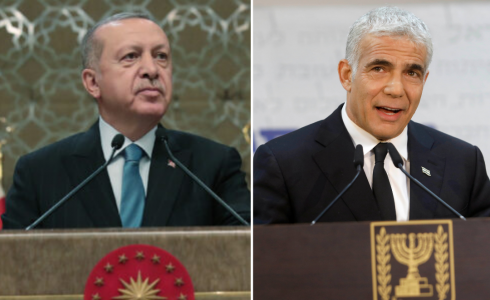 رئيس الوزراء الاسرائيلي يائير لابيد والرئيس التركي رجب طيب اردوغان