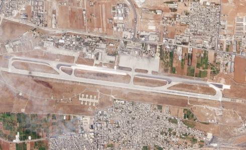صورة جوية من استهداف إسرائيل لمطار حلب الدولي