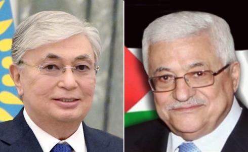 الرئيس عباس مع نظيره الكازاخستاني توكاييف