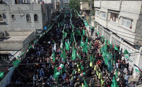 "حماس" تنظم مسيرة حاشدة نصرة للأقصى والضفة وسط قطاع غزة