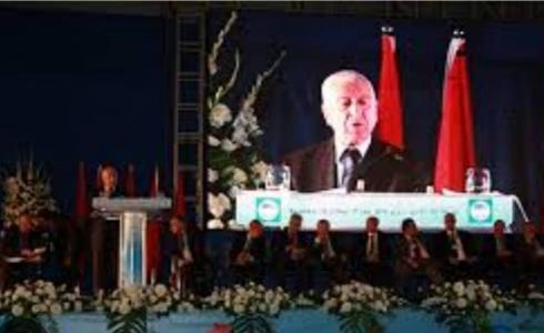 صورة نايف حواتمة في مؤتمر بالمغرب