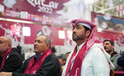 جانب من مشاركة خالد الحردان  في عرض مباريات كأس العالم 2022 بغزة