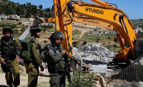 قوات الاحتلال أثناء هدم منزل فلسطيني - أرشيفية