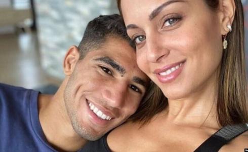 نجم المغرب أشرف حكيمي وزوجته
